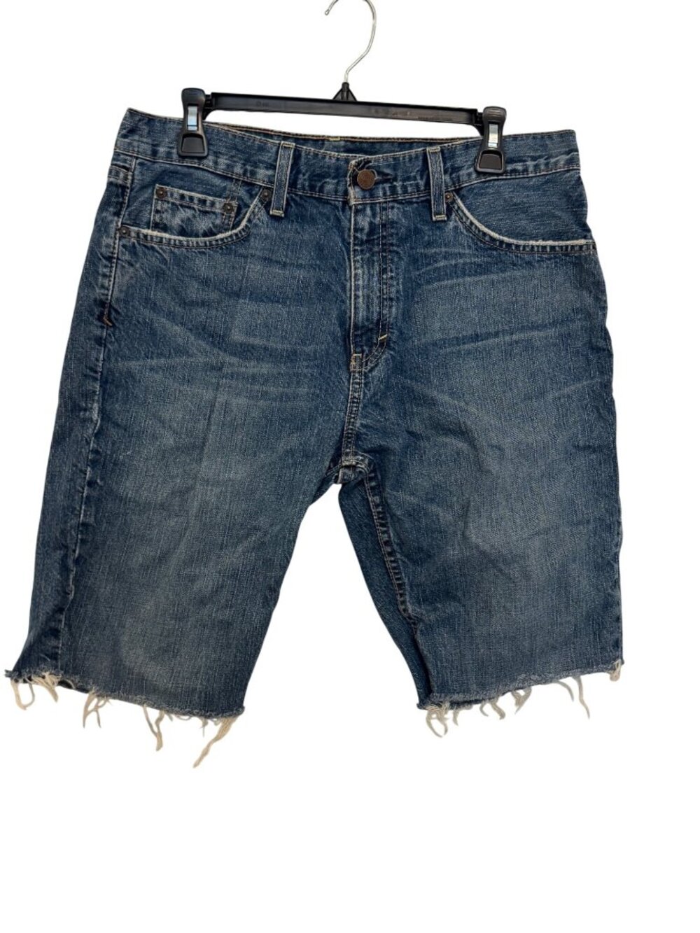 Bullhead Denim Mens Distressed Cutoff Jean Shorts Slim Boot W32 L30 Frayed Hem